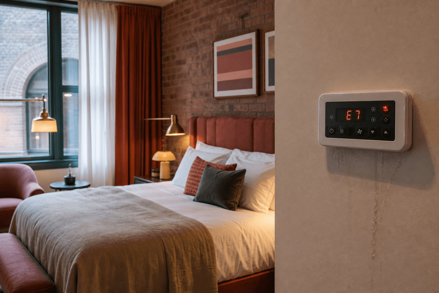 Foto del huésped: panel de climatización con indicador de error en habitación de hotel boutique